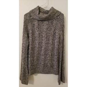 Grey Knit Women's sweater, turtle neck, large